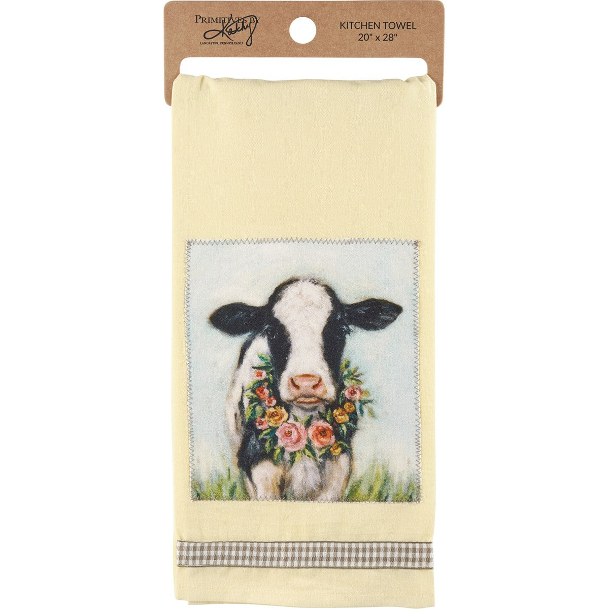 💙 Floral Calf In Field Cow Kitchen Towel
