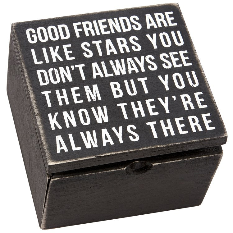 💙 Good Friends Are Like Stars Small Hinged Box