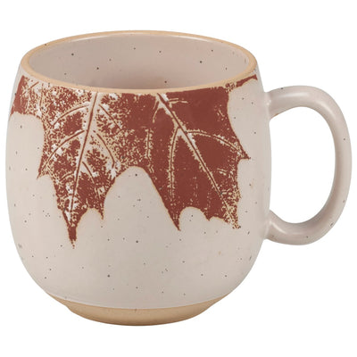 Natural Fall Leaves Stoneware Mug 18 oz
