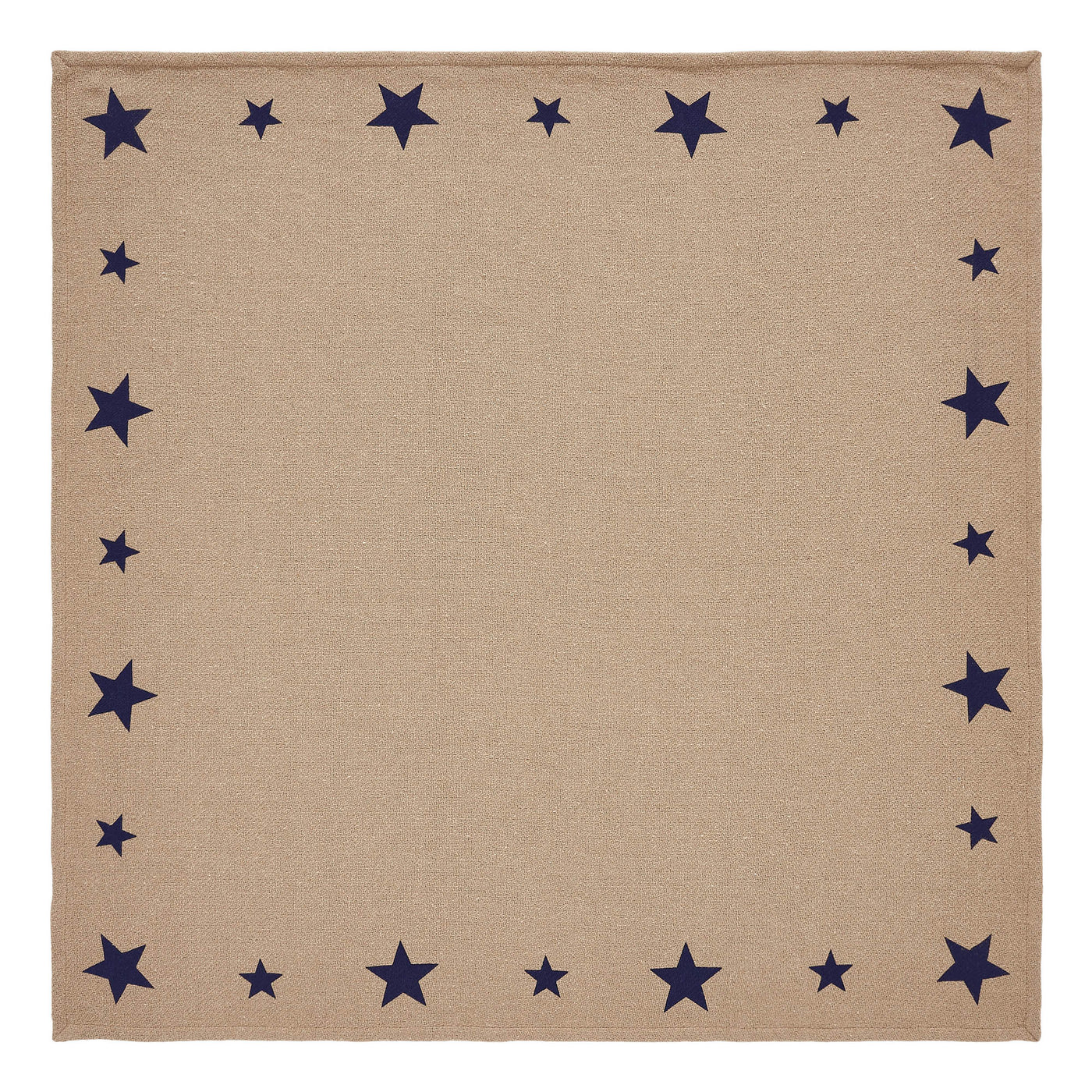 Natural with Navy Blue Stars 40" Table Topper