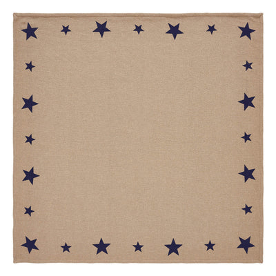 Natural with Navy Blue Stars 40" Table Topper