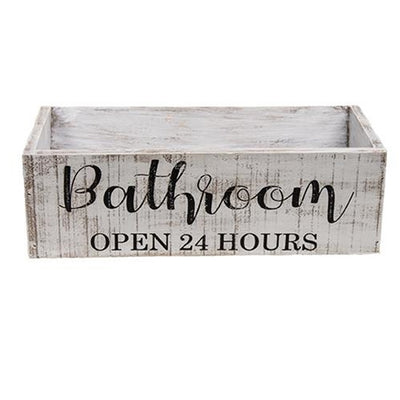 Bathroom Open 24 Hours Best Seat in the House Rustic Box