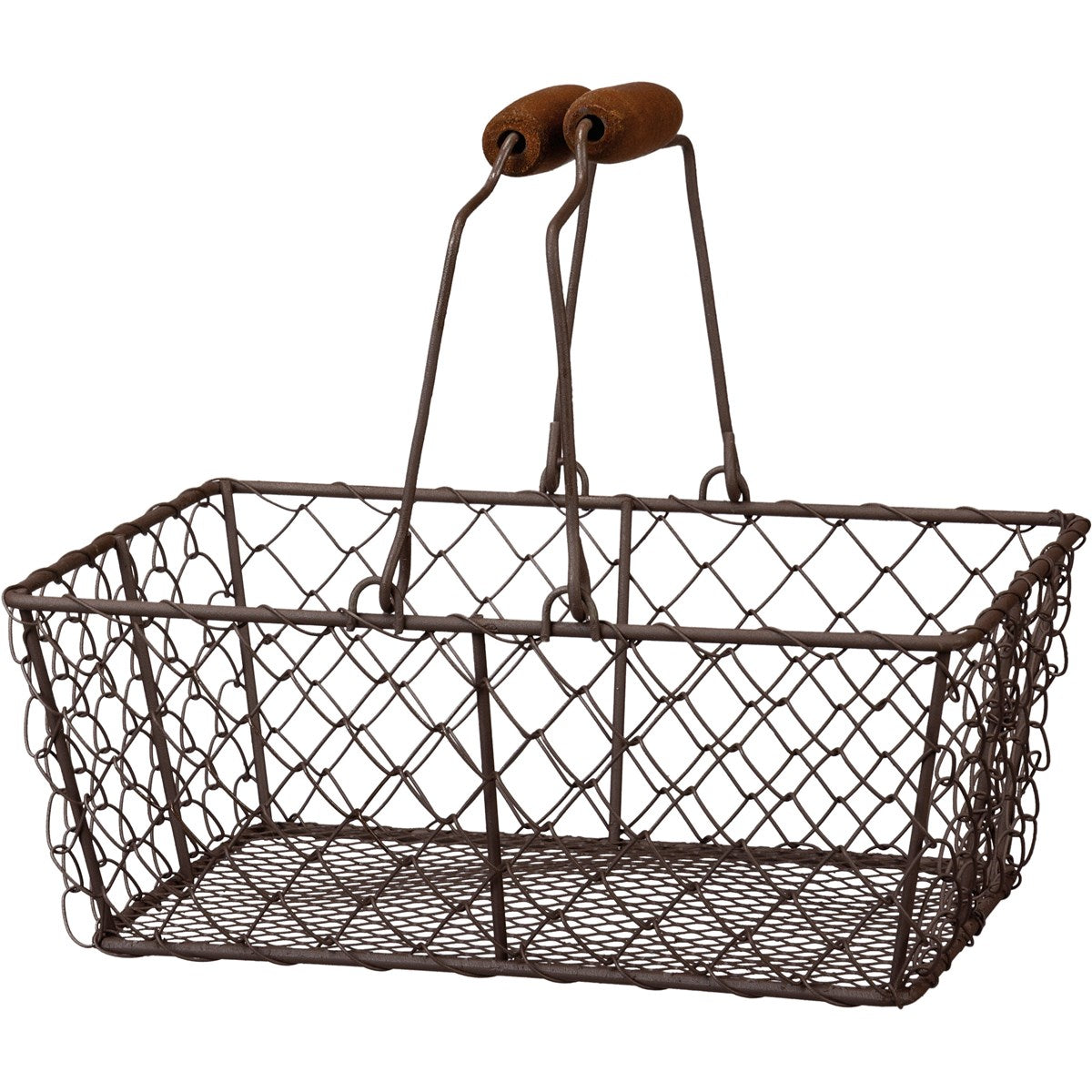 Set of 3 Farmhouse Rectangle Hinged Wire Basket Set