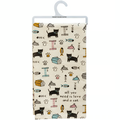All You Need Is Love And A Cat Kitchen Towel