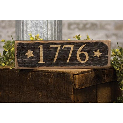 1776 with Stars Distressed Barnwood 12" Sign