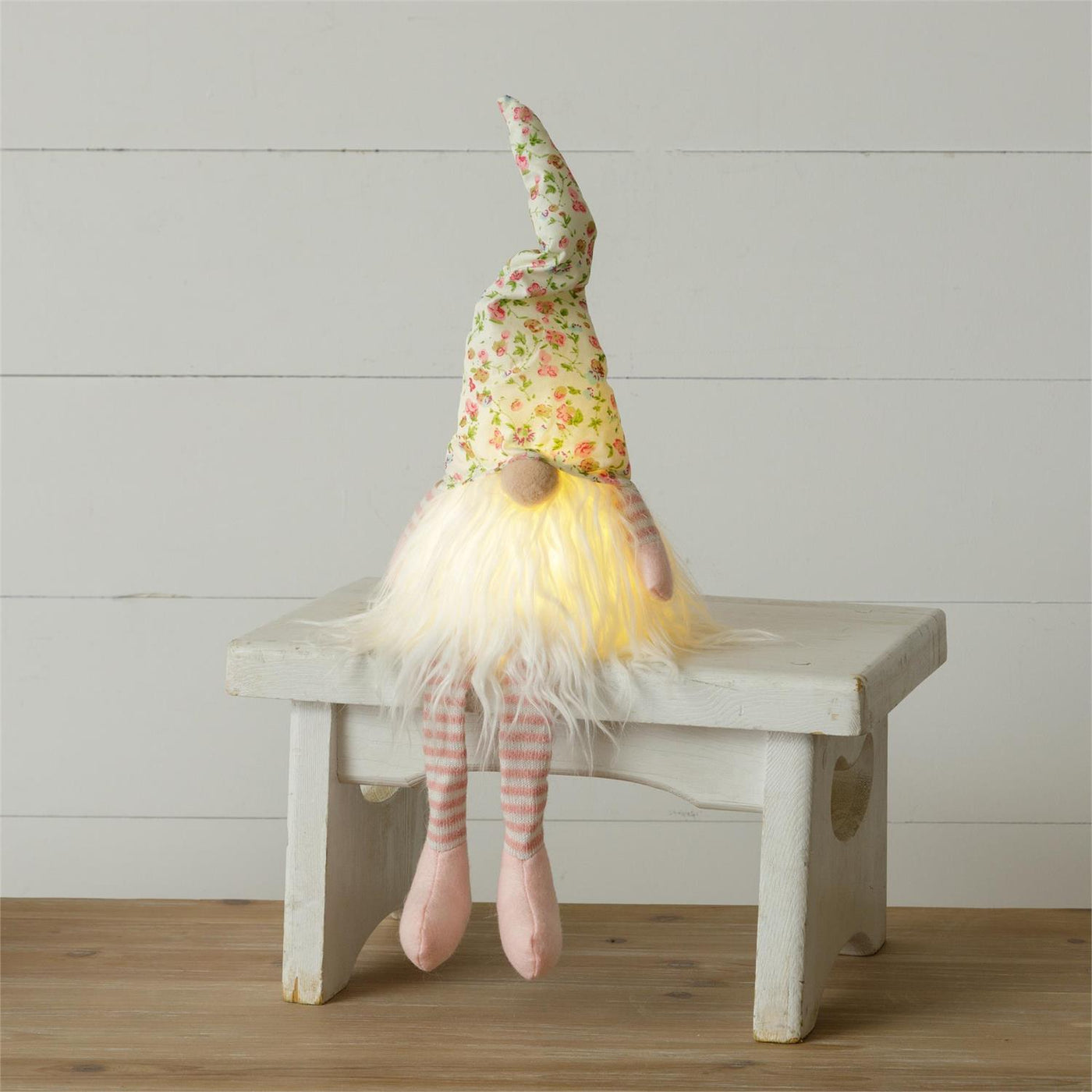 Spring Lighted Gnome Shelf Sitter