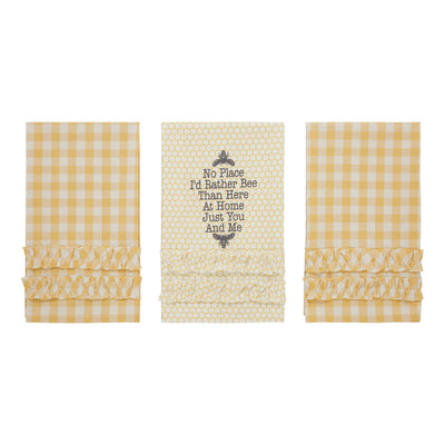 Buzzy Bees Ruffled Tea Towels Set of 3