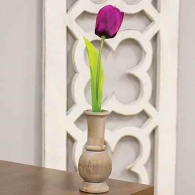 💙 Dark Purple Tulip 15.5" Faux Floral Stem