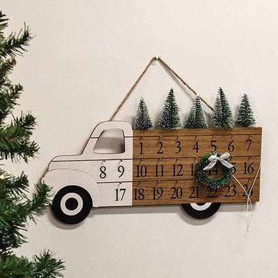 Woodland Tree Truck Perpetual Christmas Calendar Hanger