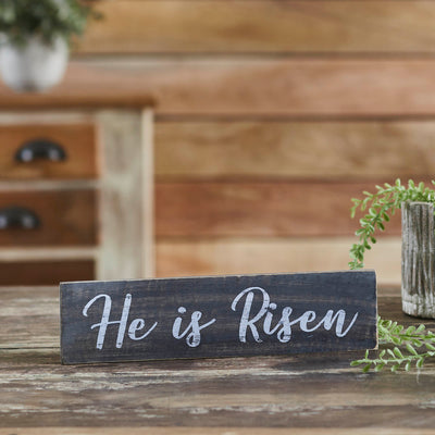 He Is Risen 12" Distressed Wooden Sign
