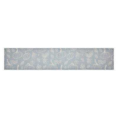 Silhouette Pumpkin Grey Table Runner 12" x 60"