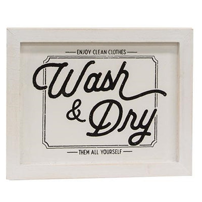 Wash & Dry 8" Wooden Framed Sign