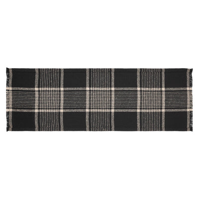 Eston Black Tan Plaid Runner 12" x 36"