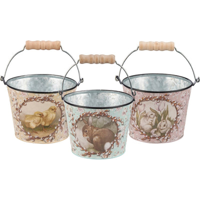 Bunnies And Friends Bucket Set of 3