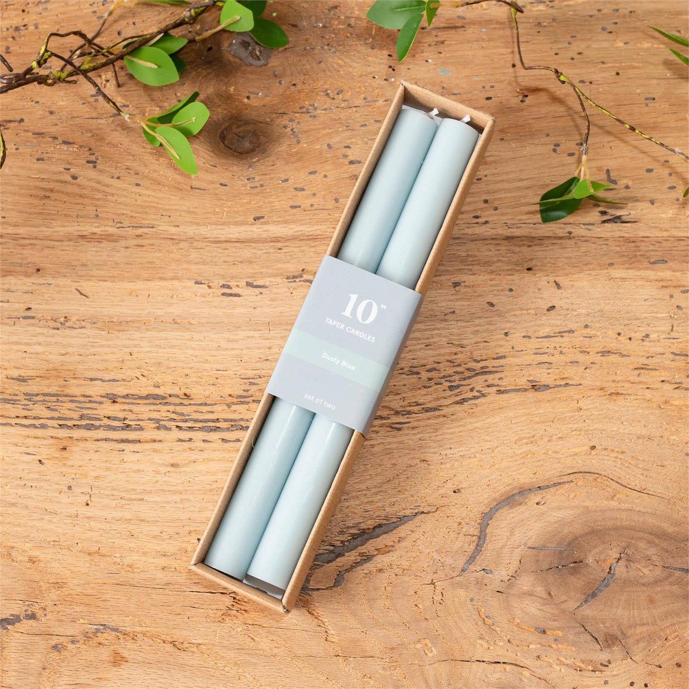 Set of 2 Coastal Blue 10" Taper Candles