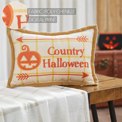 Country Halloween Jack O' Lantern Pillow 9.5" x 14"