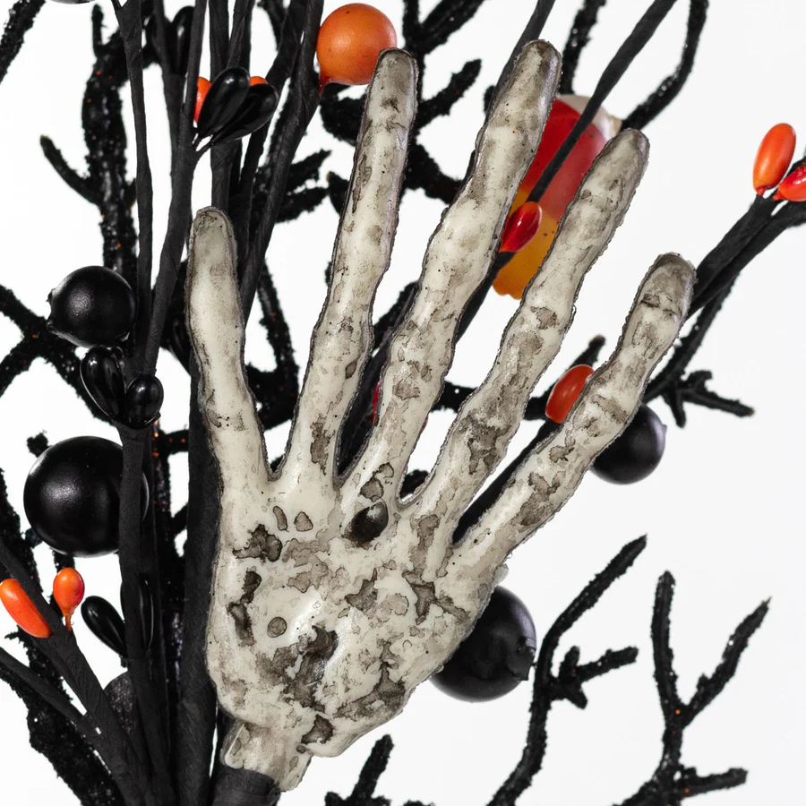 💙 Halloween Berries Pips & Skeleton Hand 16" Faux Pick