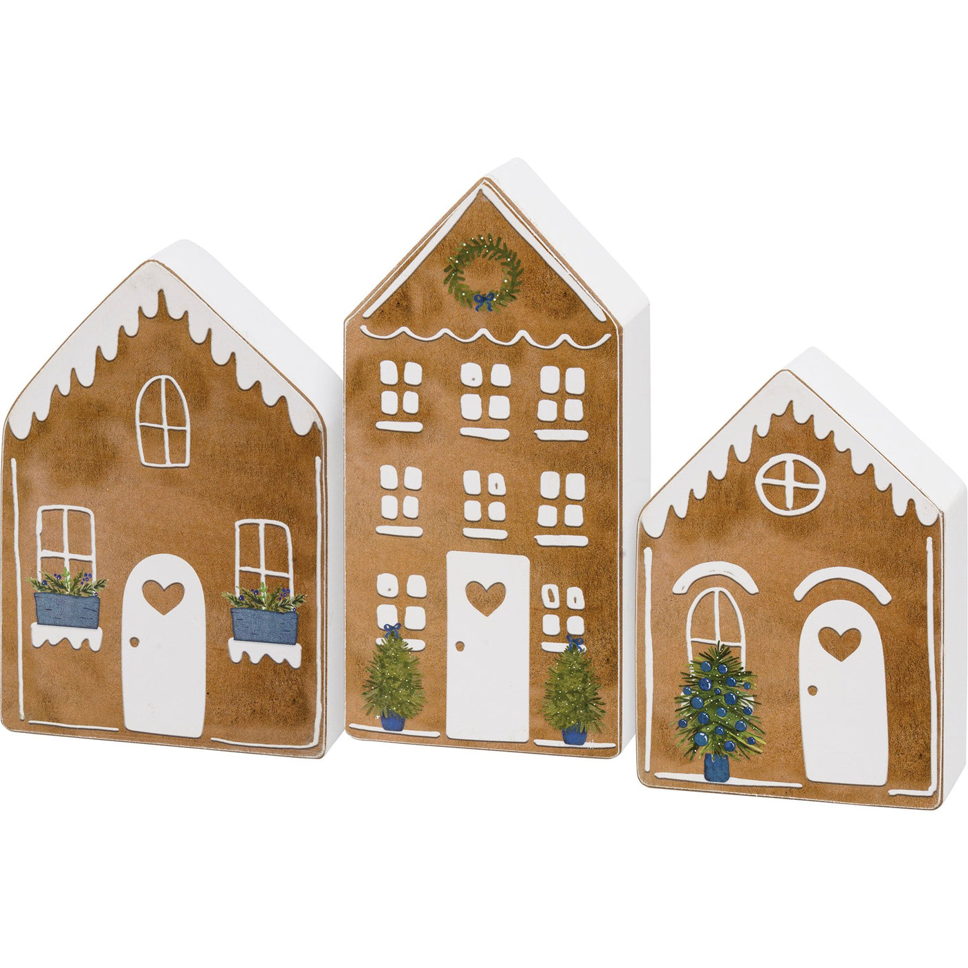 Set of 3 Gingerbread House Chunky Sitters