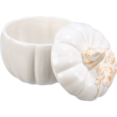 White Pumpkin Ceramic Treat Jar