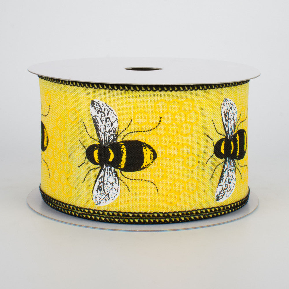 ⚡LABOR DAY WEEKEND Yellow Honey Bee Ribbon 2.5" x 10 yards