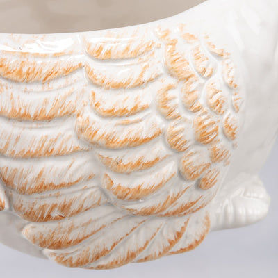 Turkey Shaped White Glazed Ceramic Planter