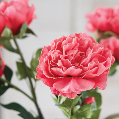 Pink Peony 34" Faux Floral Stem