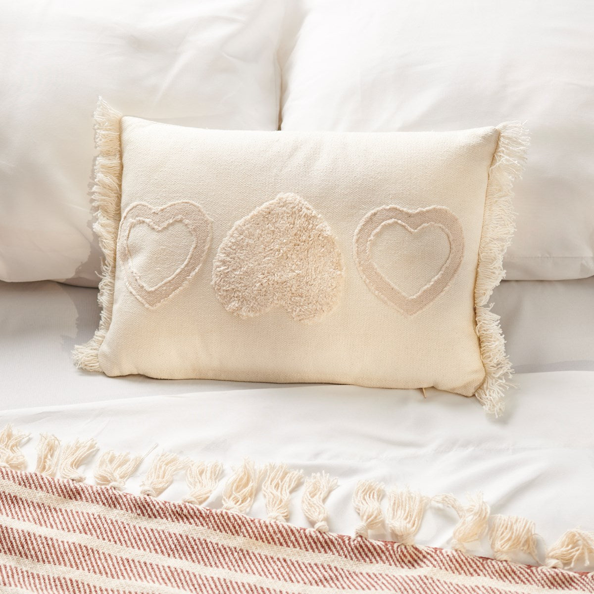 Textured Heart Accent Pillow 10" x 15"