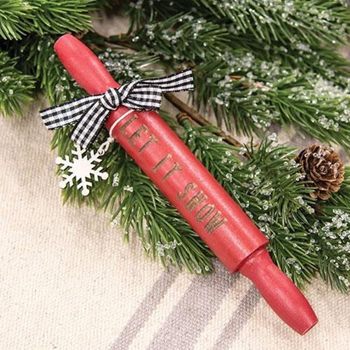 Let It Snow Mini Decorative Wooden Rolling Pin