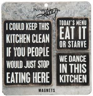 Set of 3 Kitchen Sayings Magnet Set