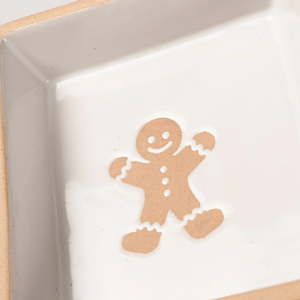 Gingerbread Man Tidbit Tray Three Compartments