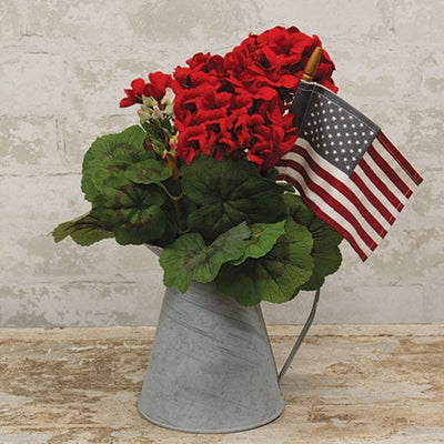 💙 Red Geraniums 15" Faux Floral Bush