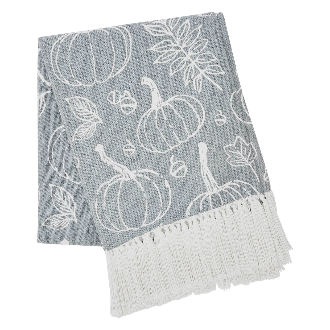 Silhouette Pumpkin Grey Throw 50" x 60"