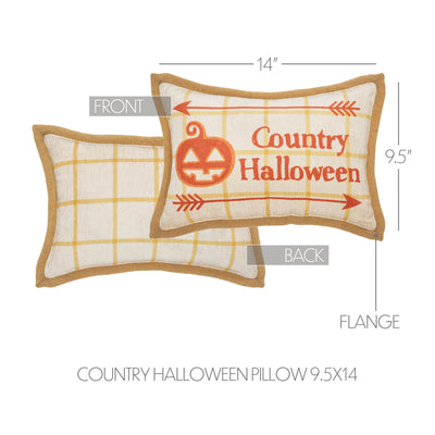 Country Halloween Jack O' Lantern Pillow 9.5" x 14"