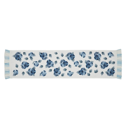 Blue Hydrangea Ruffled 48" Table Runner