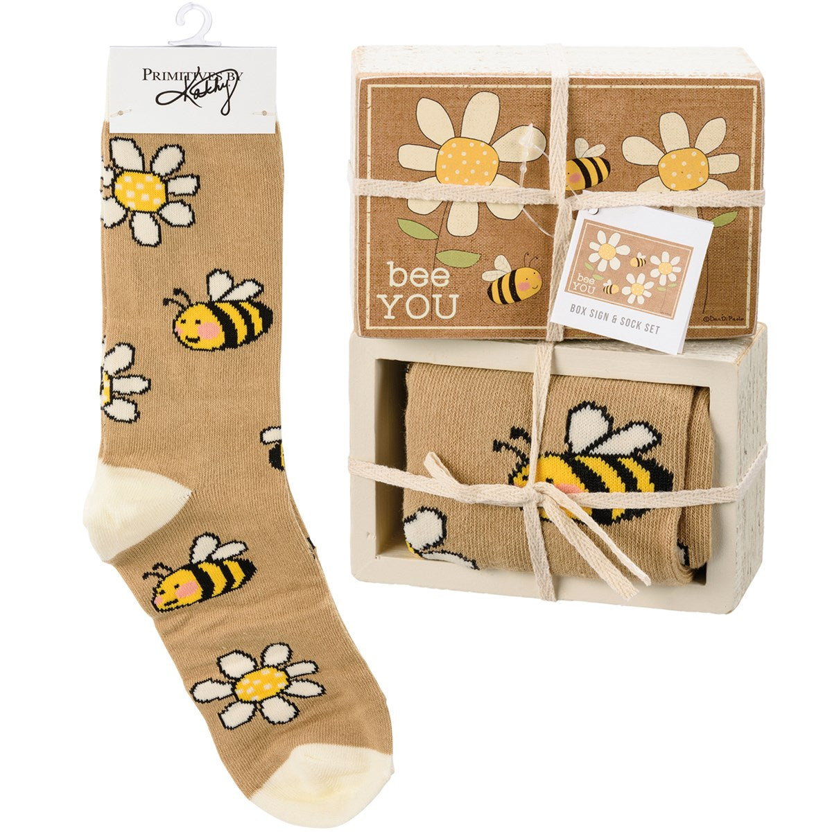 Bee You Novelty Socks and Box Sign Gift Set