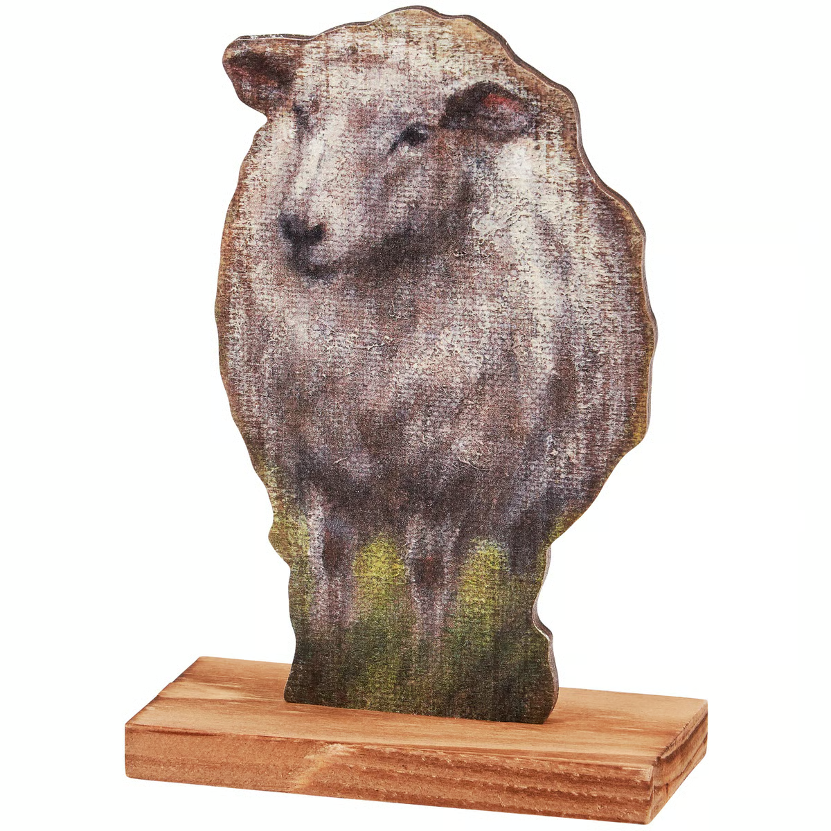 💙 Rustic White Sheep Stand Up Sign