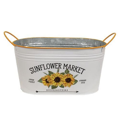 Sunflower Market Yellow Rim Oval Bucket