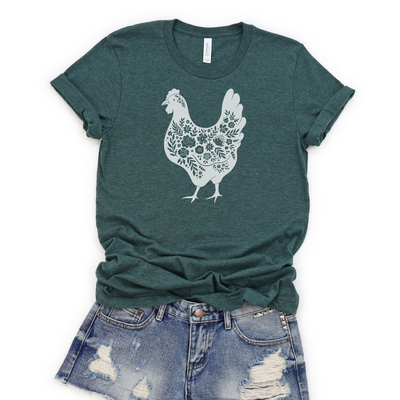 Floral Chicken Cozy T-Shirt