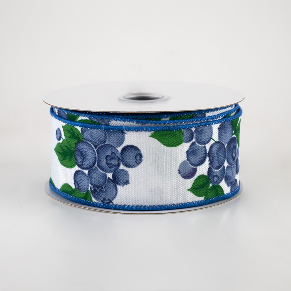 💙 Blueberries On White Ribbon 1.5