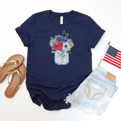 🔥 Americana Poppies in Jar Cozy T-Shirt