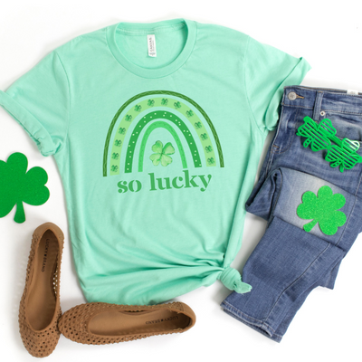 So Lucky Rainbow St Patrick's Day Cozy T-Shirt