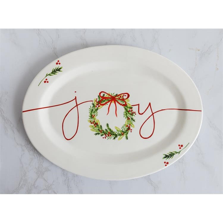Christmas Joy Wreath Serving Plate