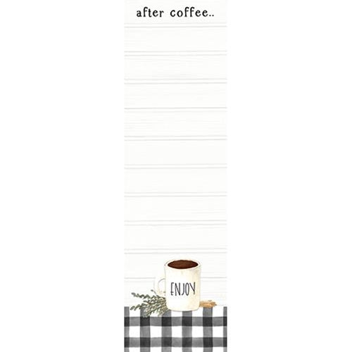 HAPPY BIRTHDAY🎂 💙 After Coffee... To Do List Buffalo Plaid 8" H Notepad