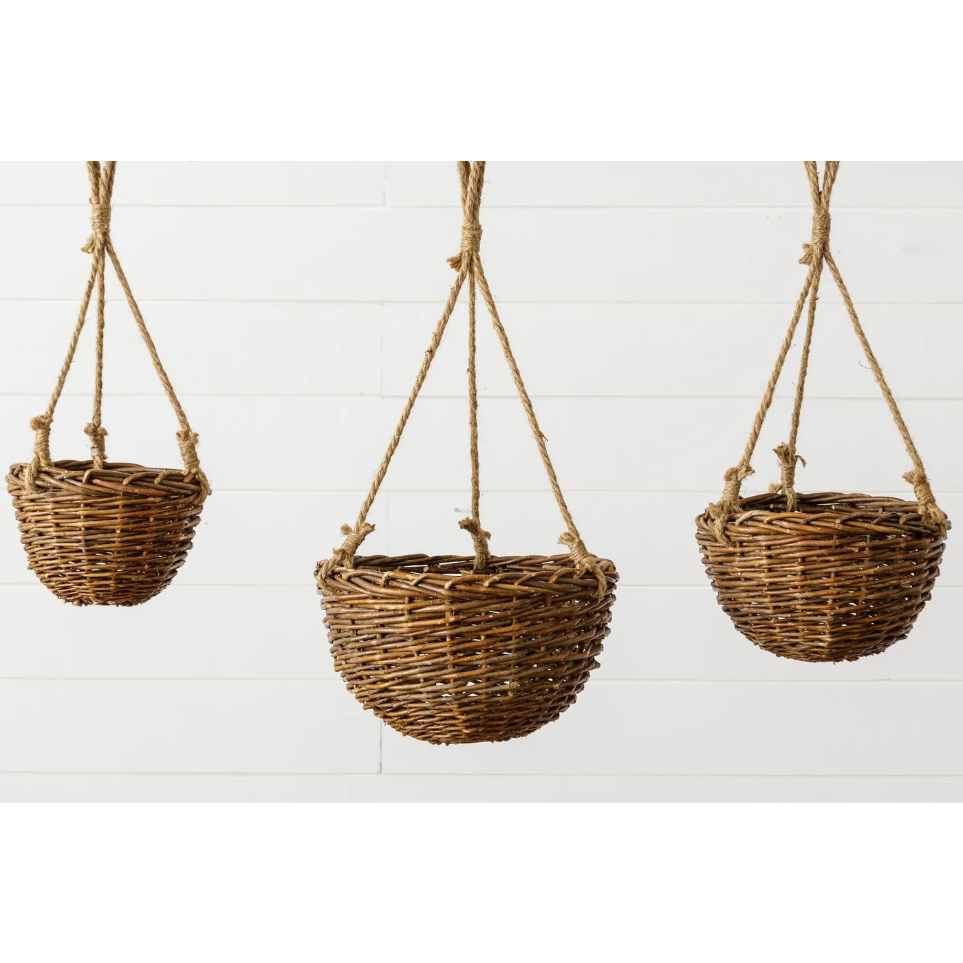 Set of 3 Willow Hanging Baskets