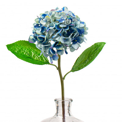 💙 Watercolor Blue Hydrangea 21" Faux Floral Stem