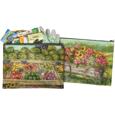 Double Sided Farm Stand Flower Cart Zippered Folder