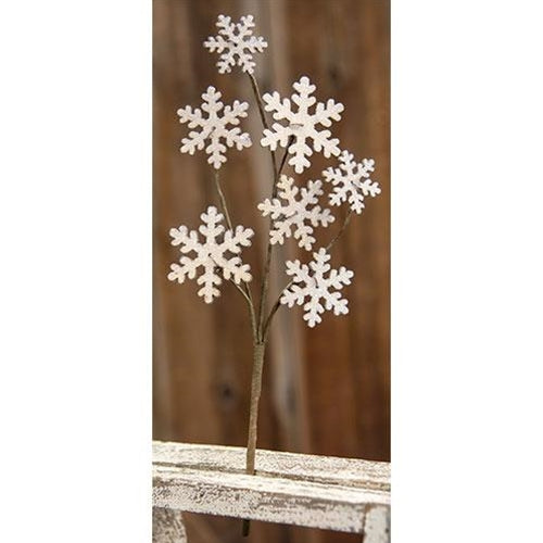Wooden Snowflake 13" Pick