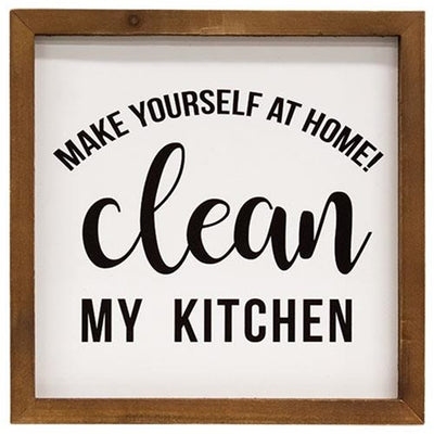 Clean My Kitchen 10" Framed Inset Sign