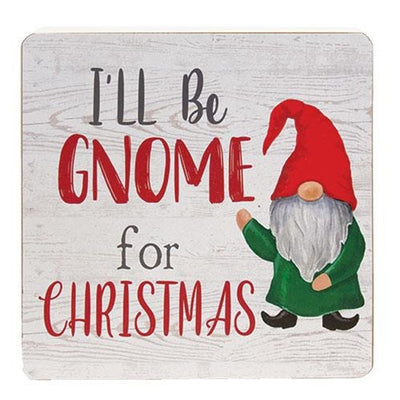 Set of 3 Gnome For Christmas Wood Block Signs