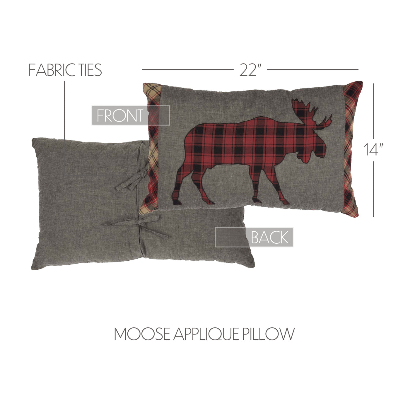 💙 Cumberland Moose Applique 22" Throw Pillow